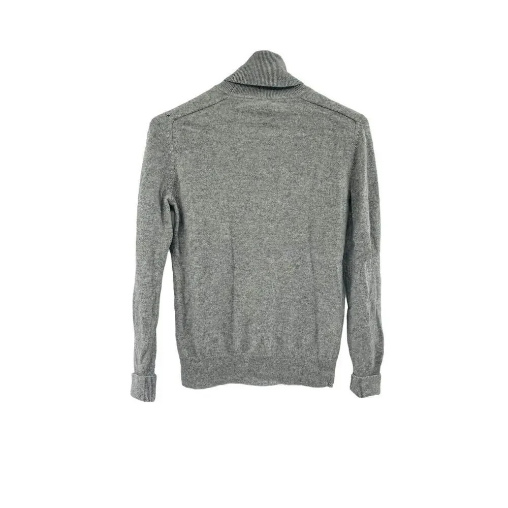 EVERLANE Cashmere Turtleneck Sweater Heather Gray Long Sleeve Pullover Size S - Picture 6 of 11